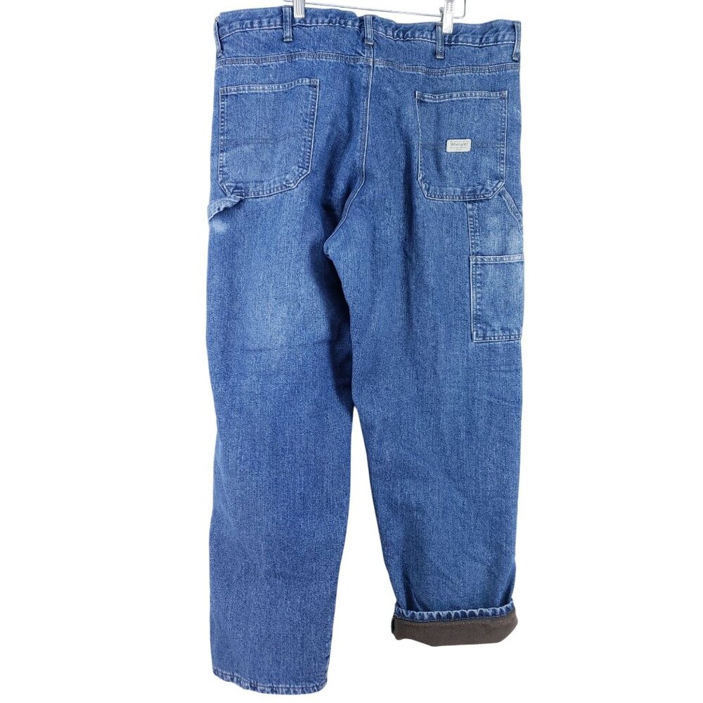 Wrangler Mens Size 40x32 Fleece Lined Carpenter Jeans Relaxed Fit Casual